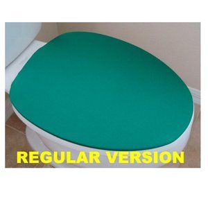 Spandex Fabric Lid Cover toilet SEAT Round & Elongated HandMade USA - Green